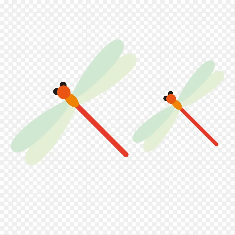 两只卡通蜻蜓装饰