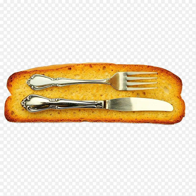 面包上的刀叉