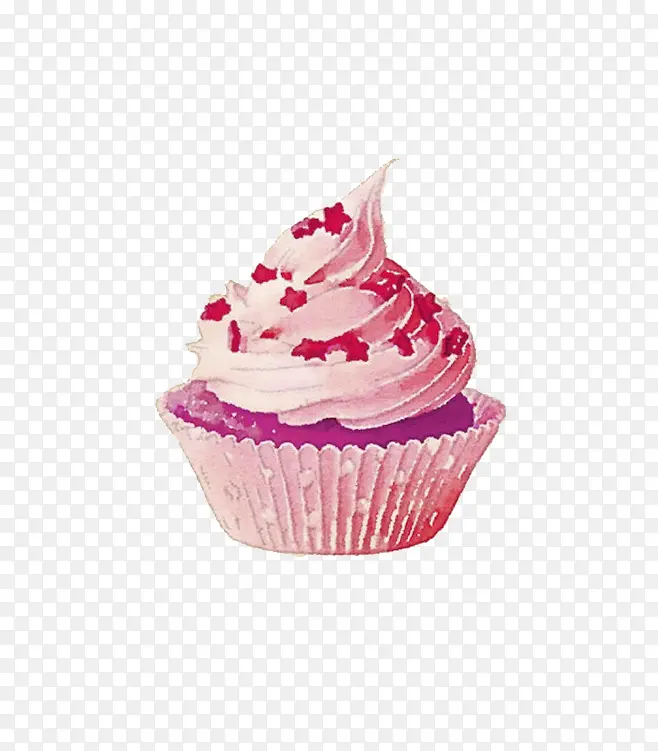 手绘粉色蛋糕甜点图案
