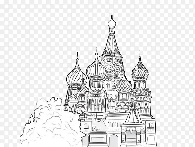 速写欧式建筑城堡