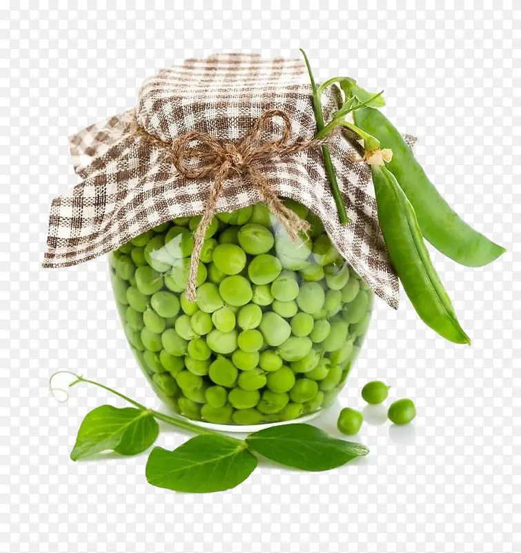 玻璃瓶里的绿色豌豆免扣素材