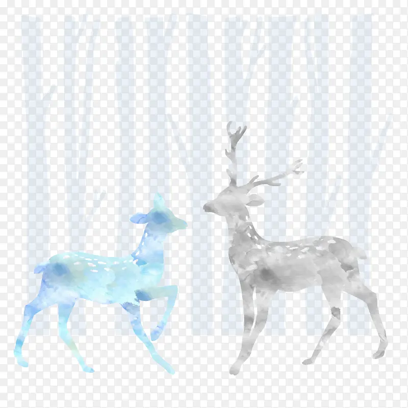 林间水晶小鹿矢量