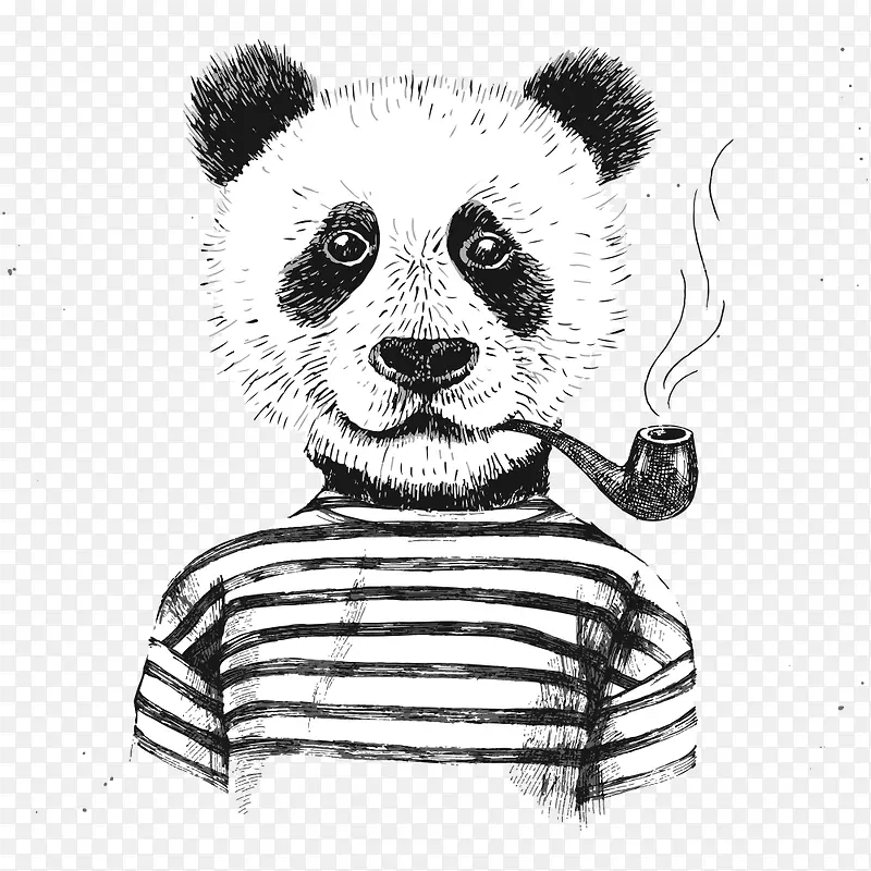 抽烟的熊猫