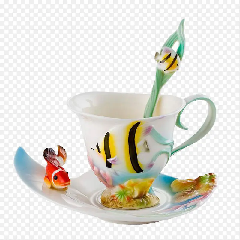 彩釉个性陶瓷咖啡杯碟