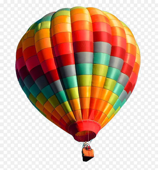 彩色格子热气球装饰图案