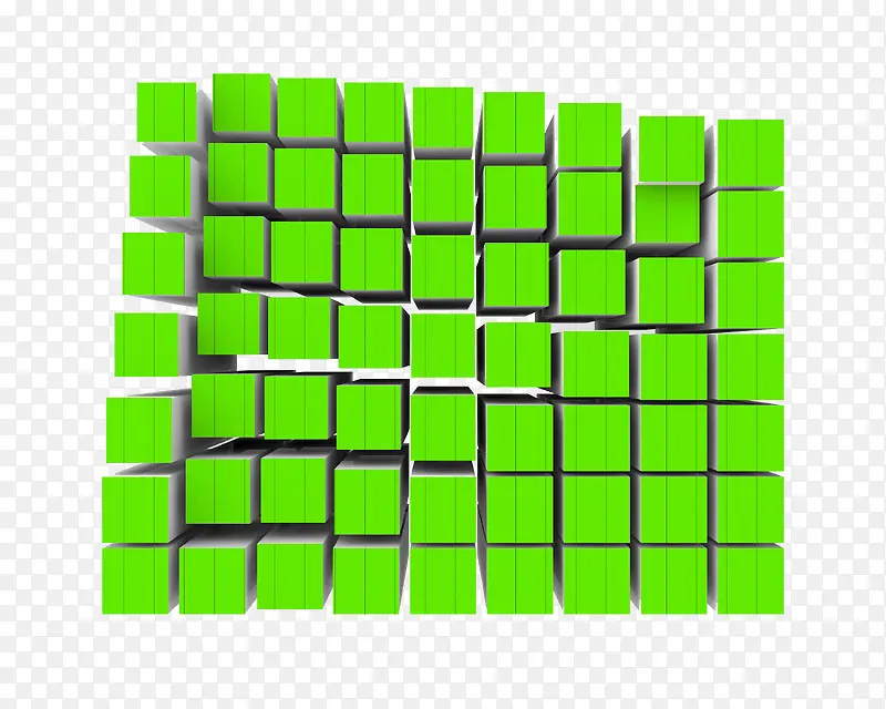 绿色3D矢量方格子素材背景