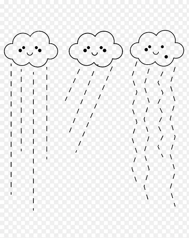 手绘虚线雨帘
