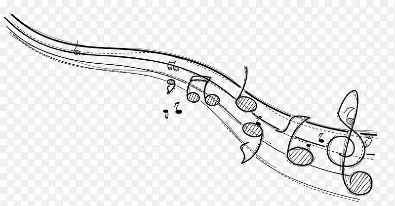黑色乐谱音符装饰图案