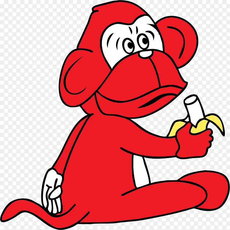 红色Q版卡通猴子