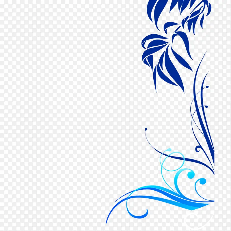 蓝花瓷效果的花纹