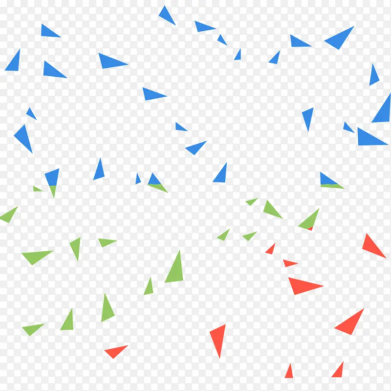 蓝色绿色红色不规则三角形漂浮