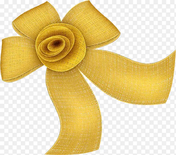 黄色镂空布条蝴蝶结