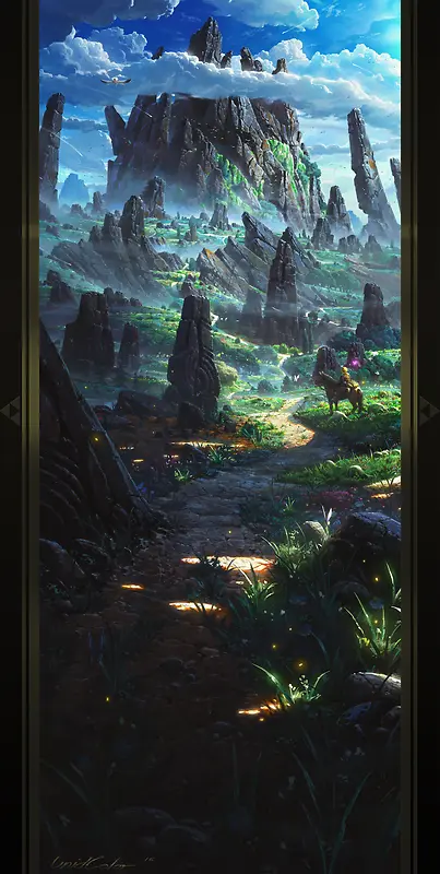 幻想山峰山峦插画