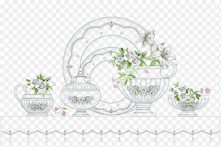 白色花盆装饰