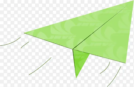 绿色花纹折纸飞机