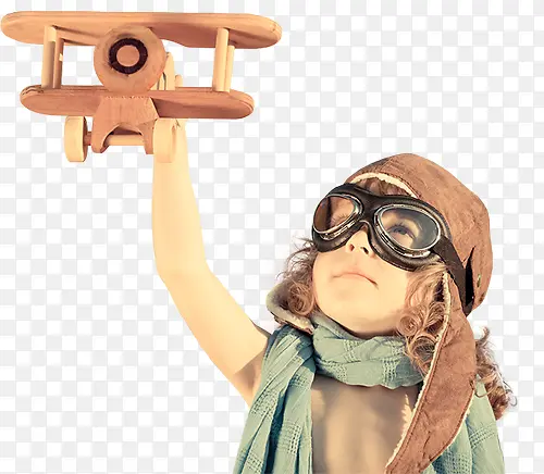 玩木头飞机的男孩海报背景