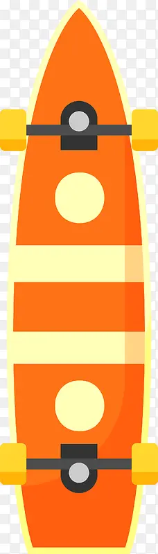 橙色简约扁平滑板