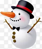 创意摄影圣诞节元素戴礼帽的雪人