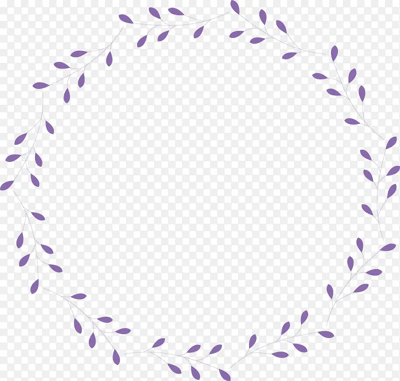 紫色叶子圆环矢量图