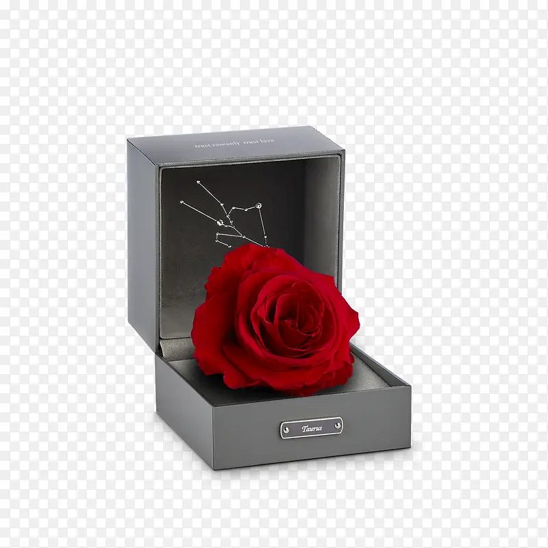 星座玫瑰红色玫瑰灰色高贵包装盒