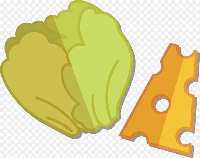 生菜和奶酪扁平化设计