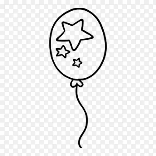 星星手绘气球简笔画