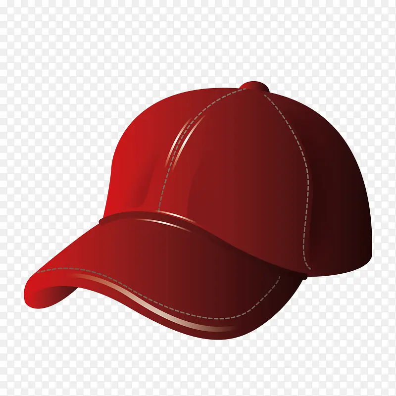 矢量红色棒球帽素材