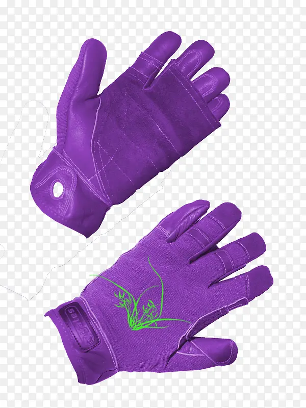 紫色皮质自行车手套
