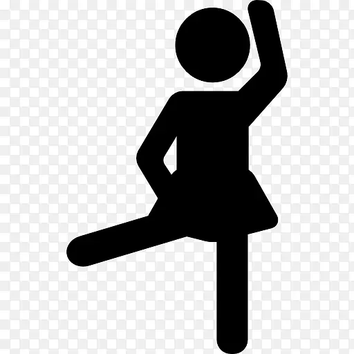 女人锻炼手臂和腿的图标