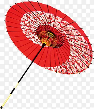 红色花折伞