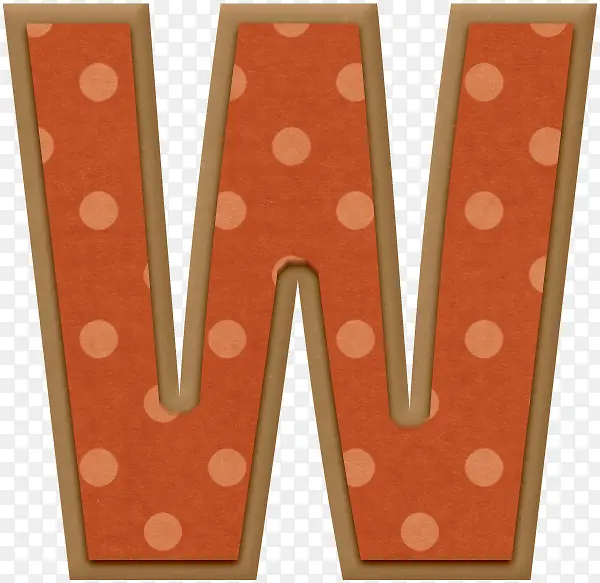 橙色波点字母W