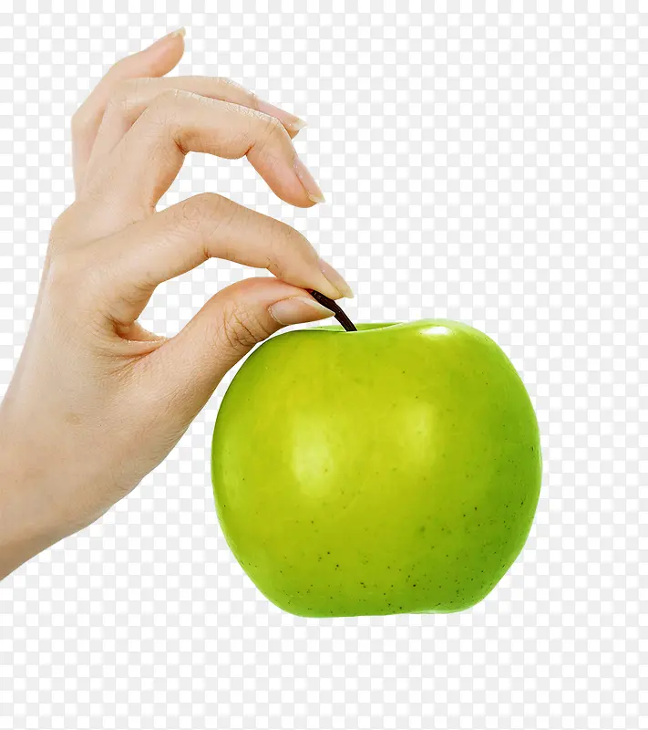 手拿青苹果