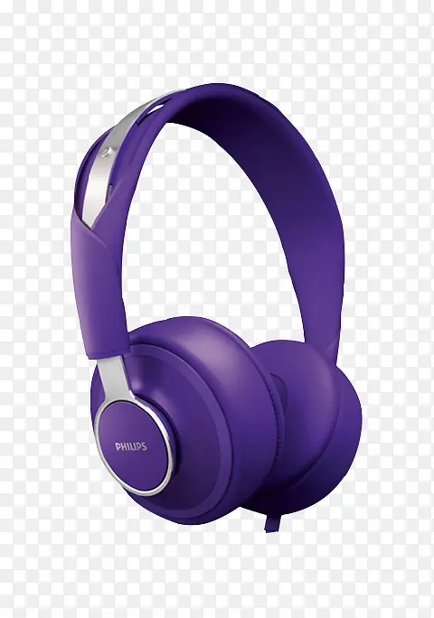 头戴式紫色耳机