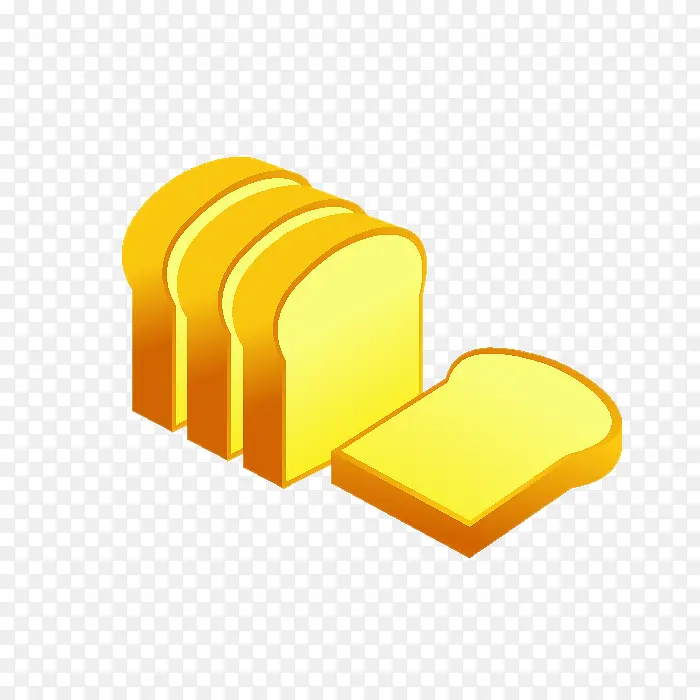 金色卡通面包片