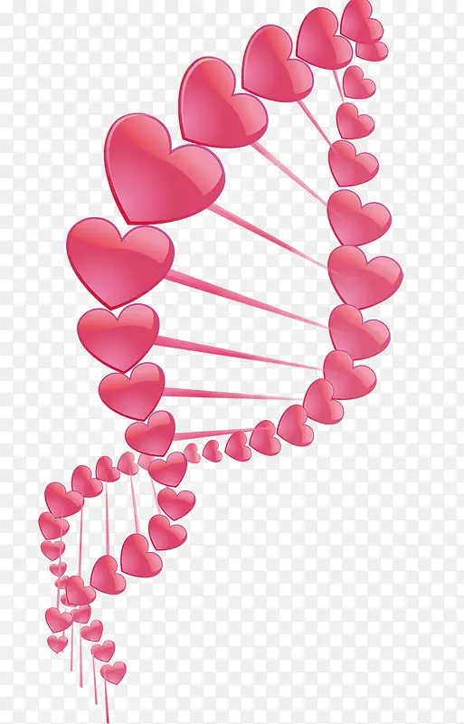 粉色爱心DNA装饰图