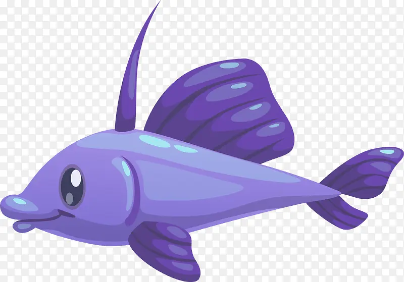 紫色卡通小鱼