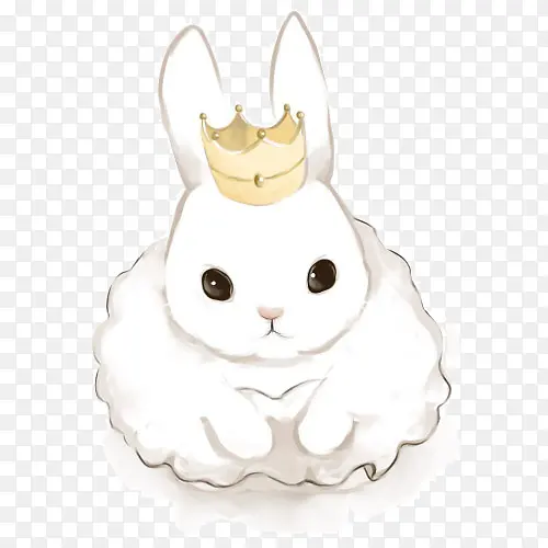 戴着皇冠的可爱兔子