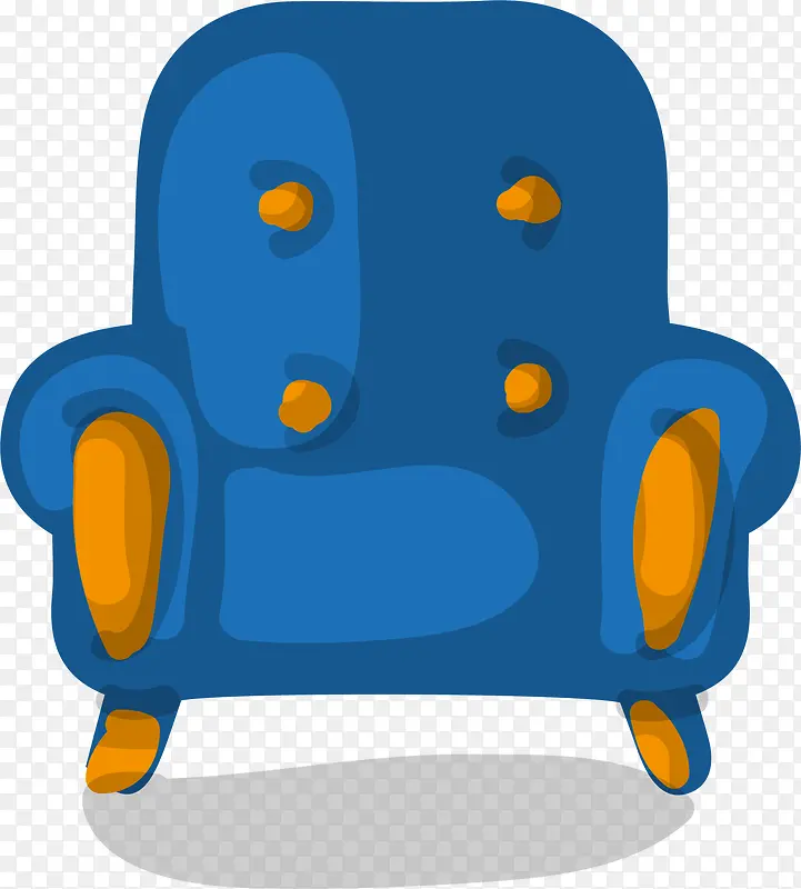 手绘蓝色椅子沙发