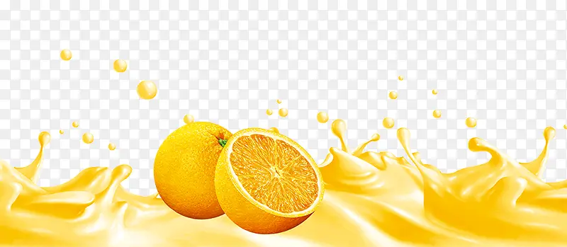 橙汁海报元素
