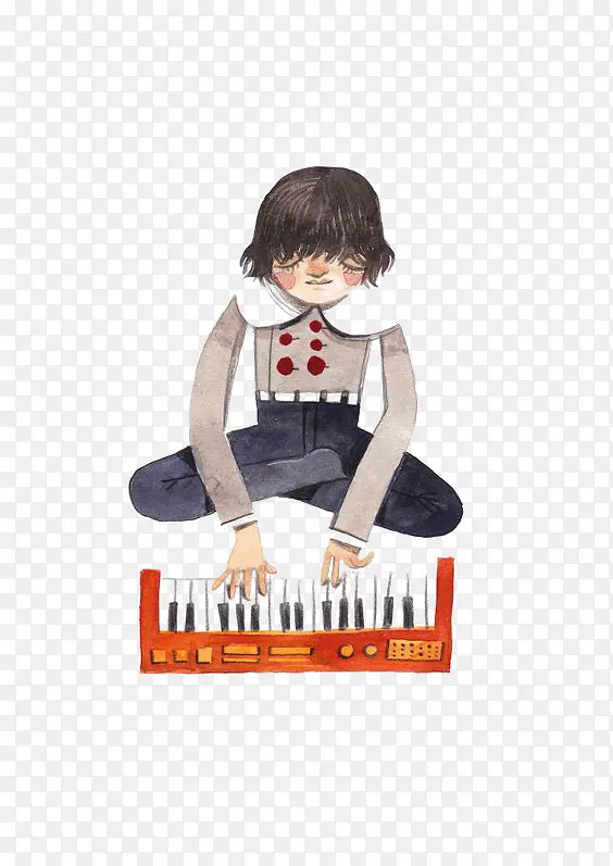 弹琴的男孩
