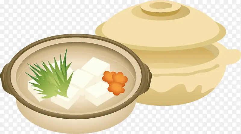 食物豆腐砂锅PNG矢量素材