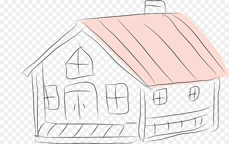 粉色屋顶房屋