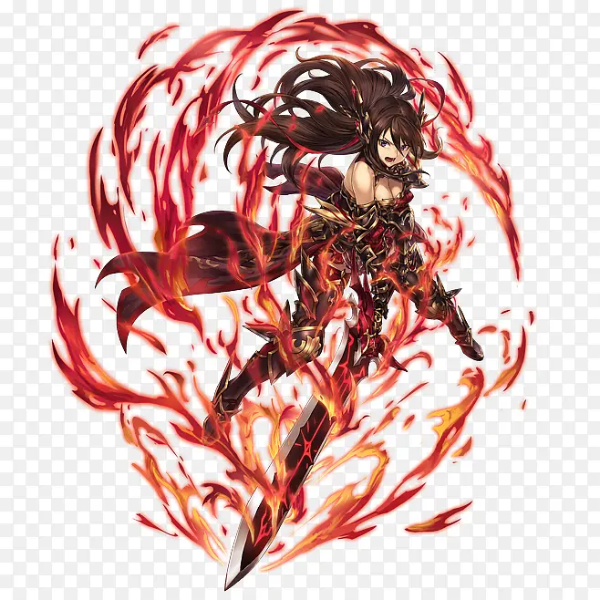 红色火焰魔法师少女动漫