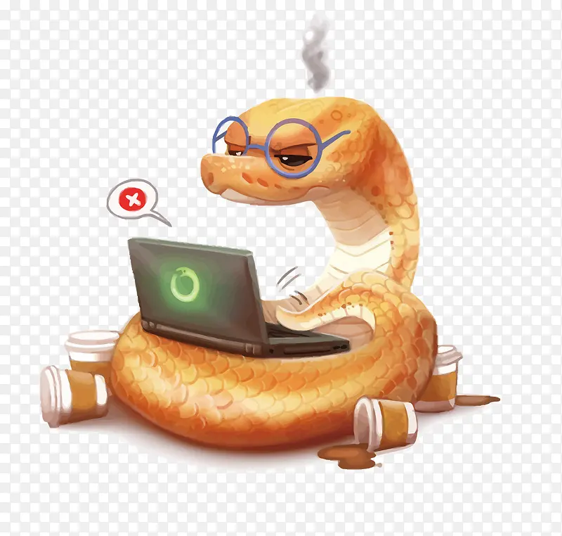 矢量电脑死机的蛇