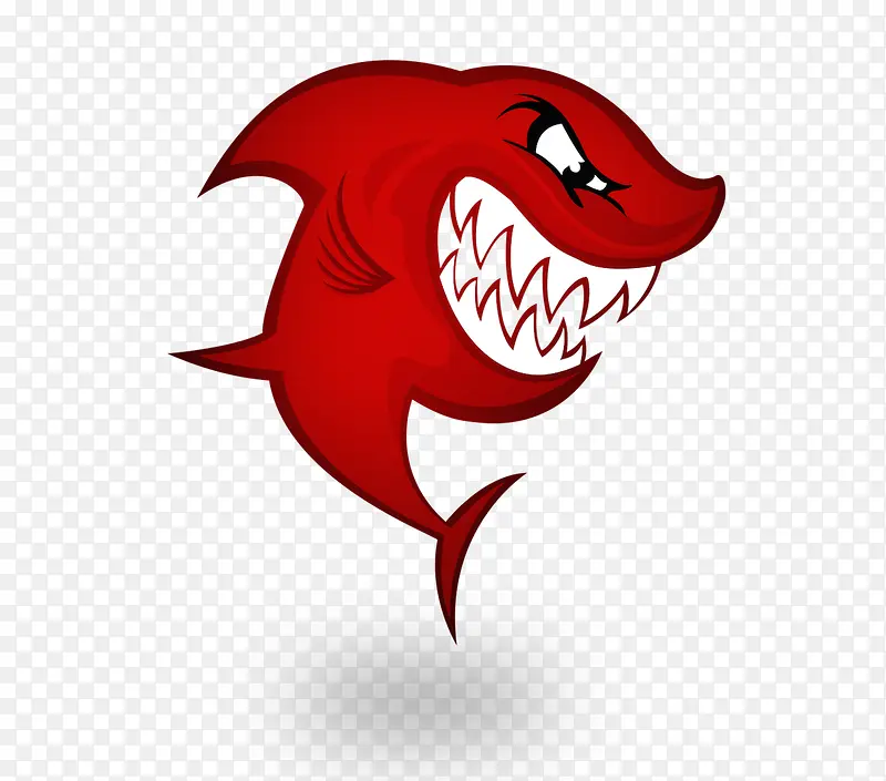 凶恶红色鲨鱼