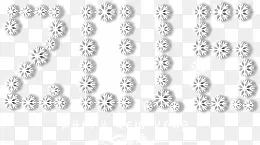 2016白色雪花立体数字