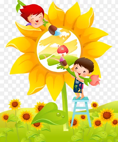 花与孩子