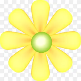 黄色卡通春天完美花朵