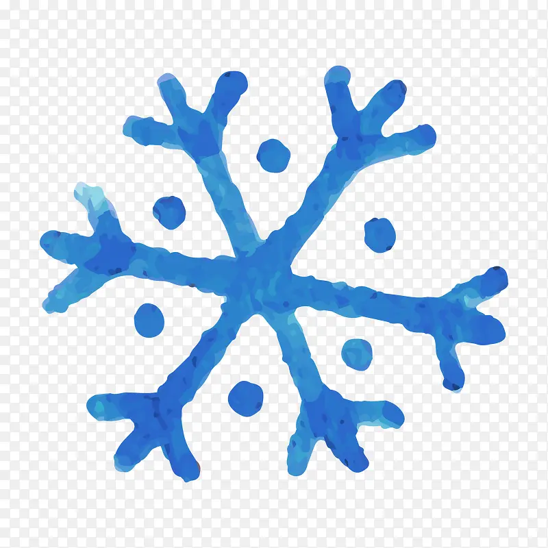 蓝色创意手绘雪花造型