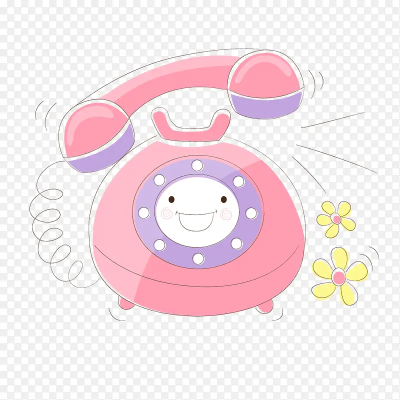 粉色笑脸电话机